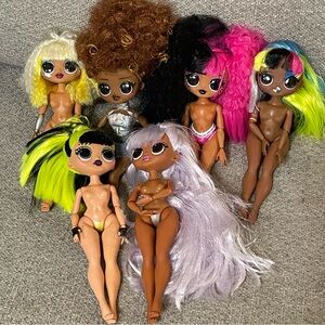Lot x6 LOL Surprise OMG Fashion Dolls Kitty K Bhad Gurl Metal Chick - As Is